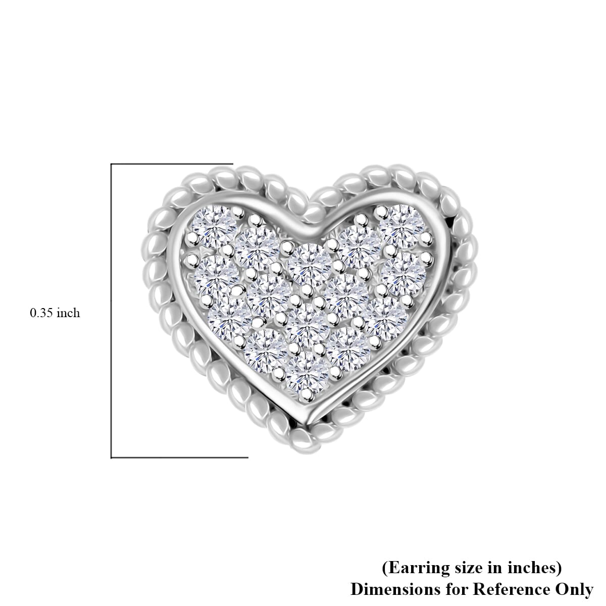 Elanza Simulated Diamond (0.67 Ct) Sterling Silver Earring 0.67 ctw image number 4