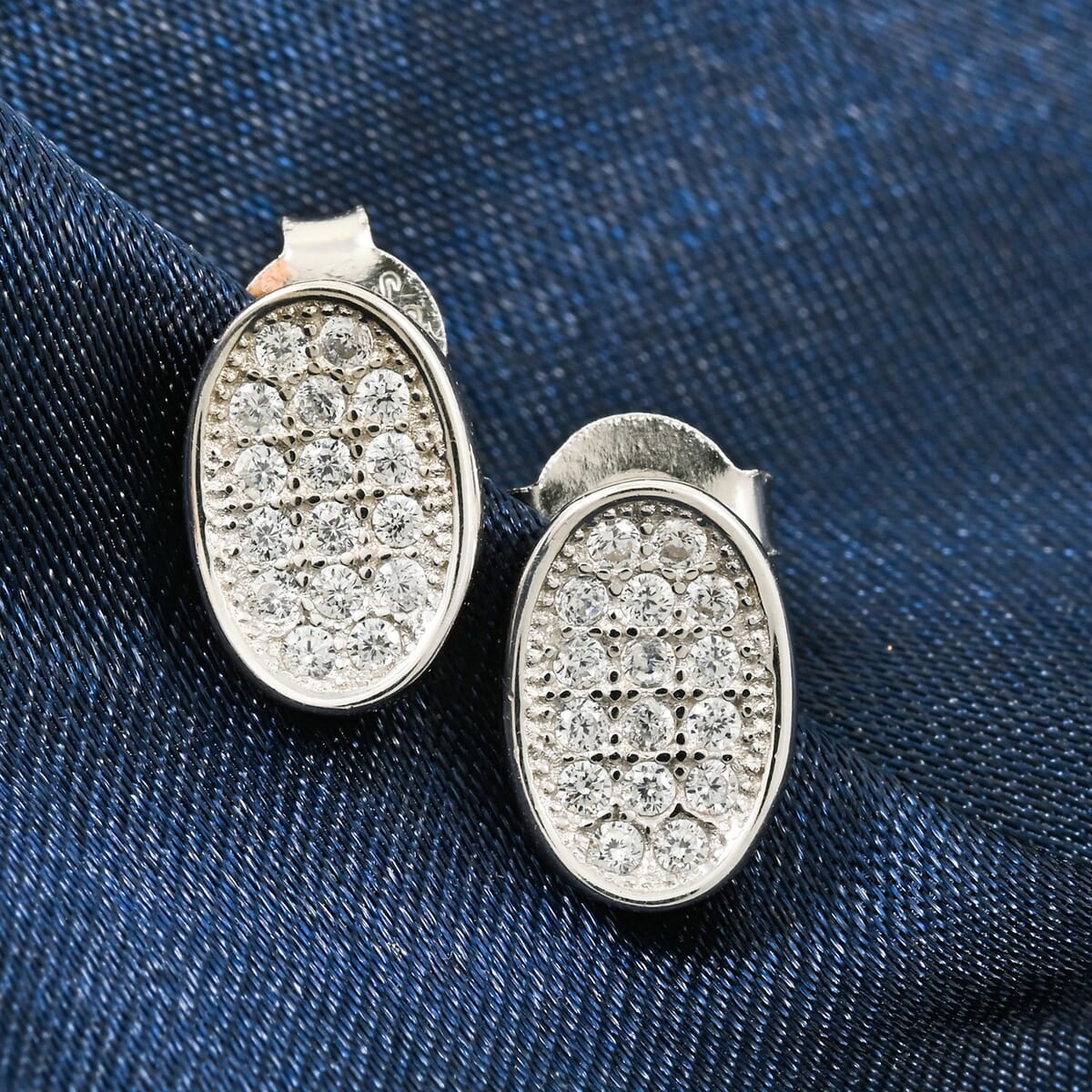 Elanza Simulated Diamond (0.59 Ct) Sterling Silver Earring 0.59 ctw image number 1