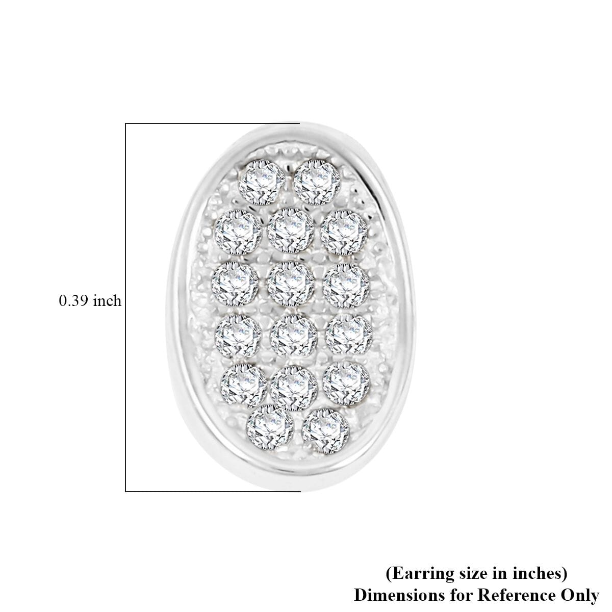 Elanza Simulated Diamond (0.59 Ct) Sterling Silver Earring 0.59 ctw image number 3