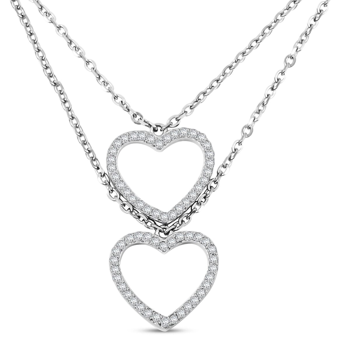 Elanza Simulated Diamond (1.26 Ct) Sterling Silver Necklace (Size 17.5 Adjustable) 1.26 ctw image number 0