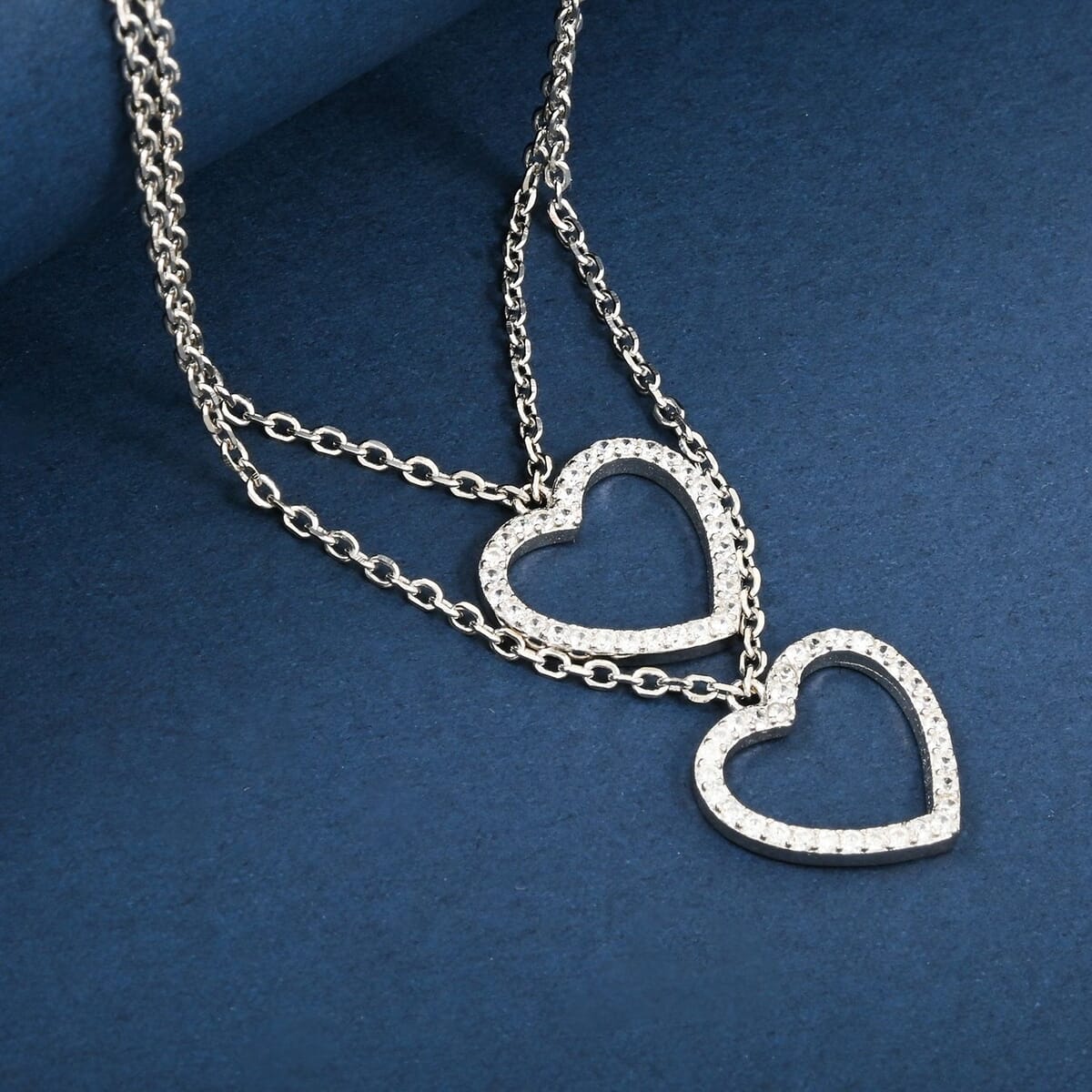 Elanza Simulated Diamond (1.26 Ct) Sterling Silver Necklace (Size 17.5 Adjustable) 1.26 ctw image number 1