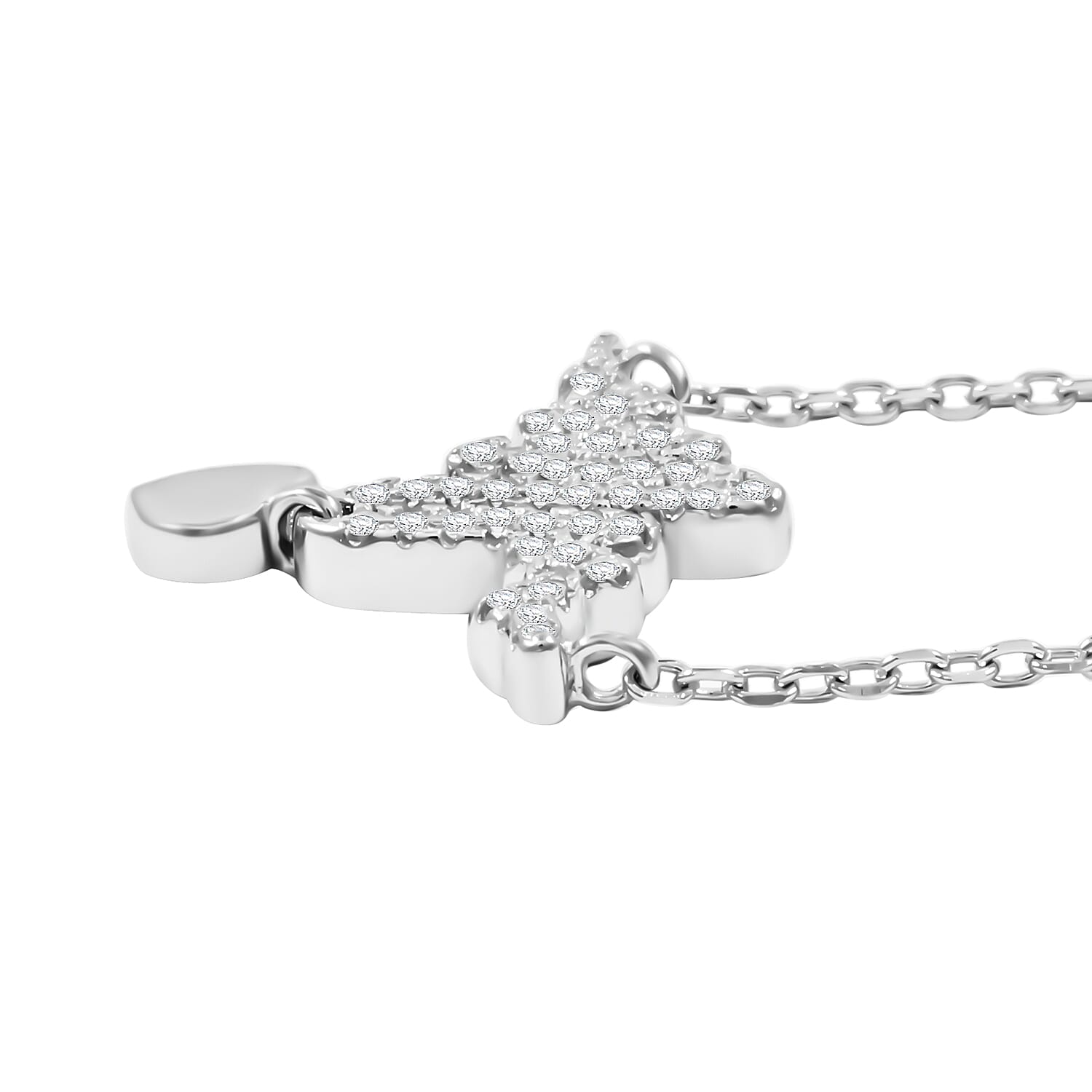 Elanza Simulated Diamond (5.10 Ct) Sterling Silver Necklace (Size 17 Adjustable) 5.10 ctw