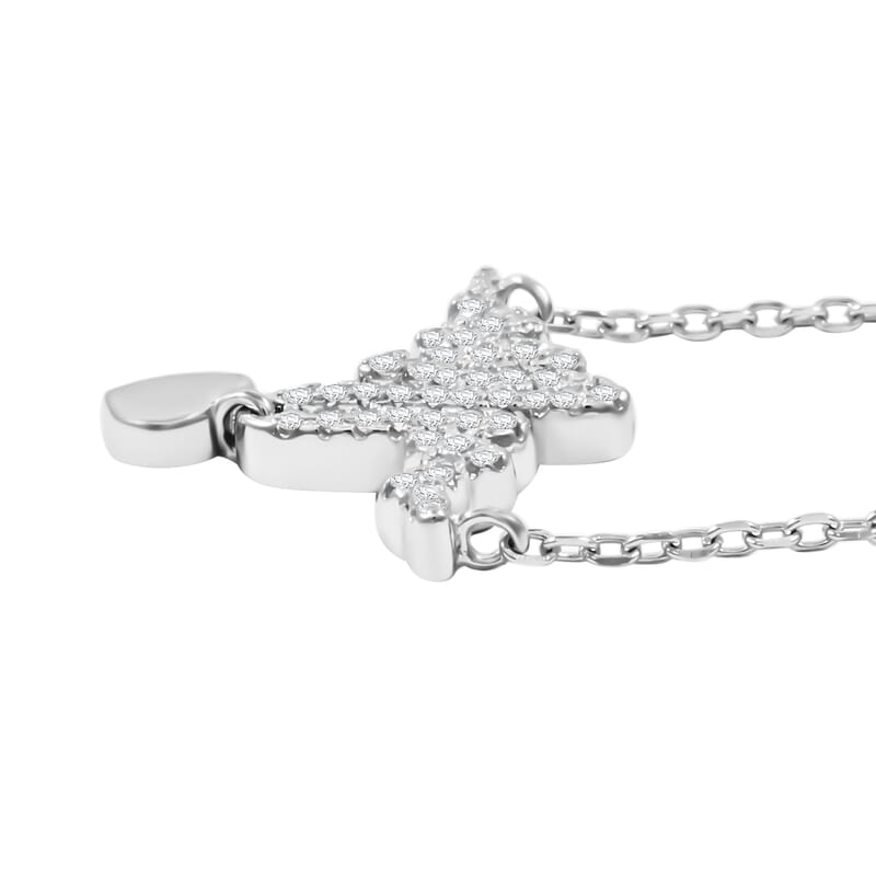 Elanza Simulated Diamond (5.10 Ct) Sterling Silver Necklace (Size 17 Adjustable) 5.10 ctw