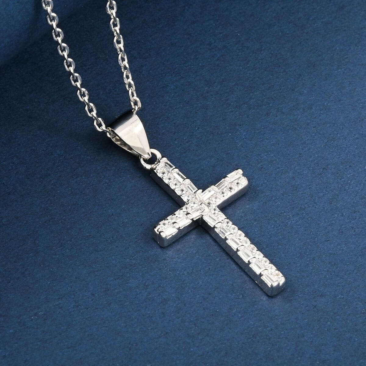 Elanza Simulated Diamond (2.33 Ct) Sterling Silver Necklace (Size 17 Adjustable) 2.33 ctw image number 1