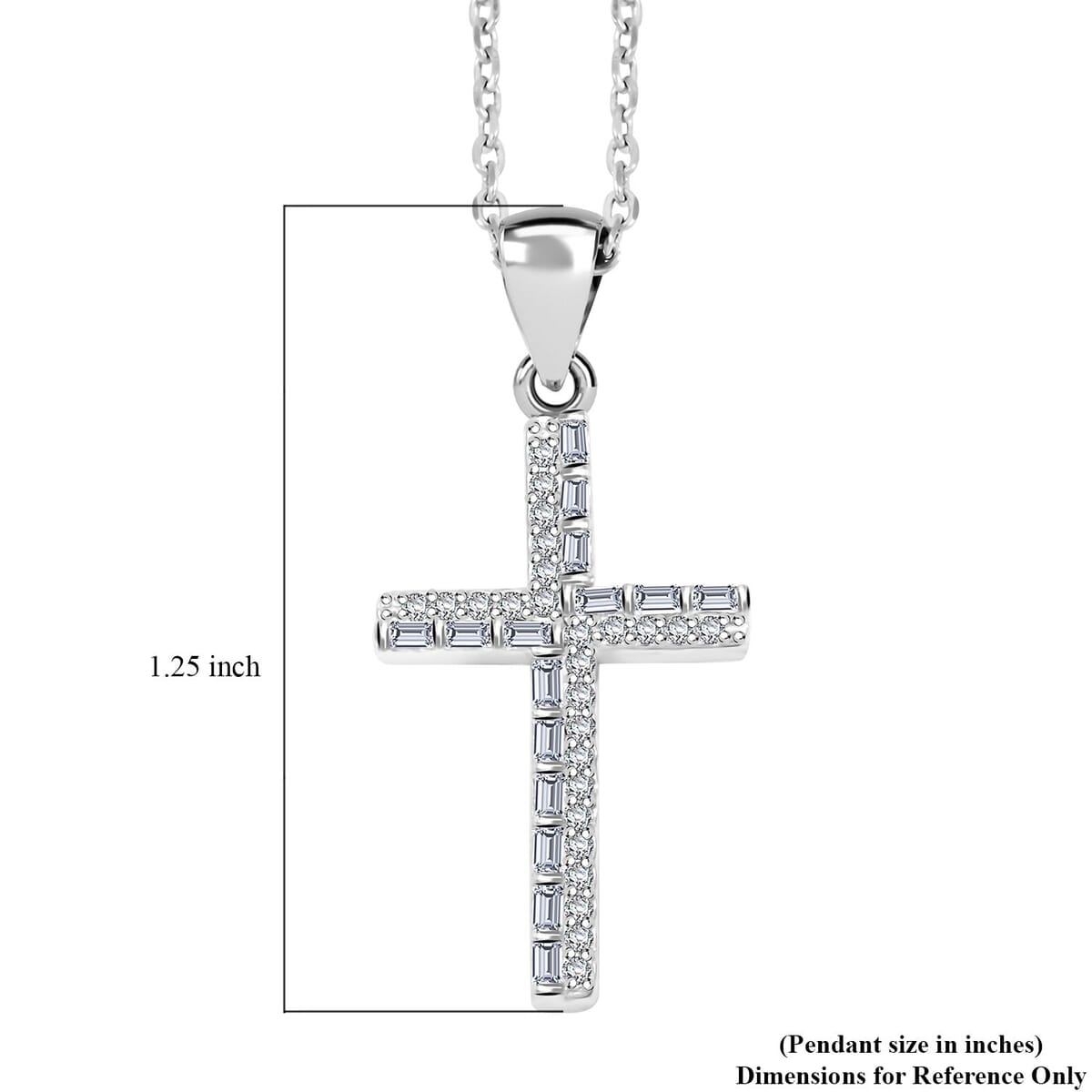 Elanza Simulated Diamond (2.33 Ct) Sterling Silver Necklace (Size 17 Adjustable) 2.33 ctw image number 5