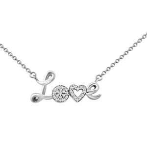 Elanza Simulated Diamond (0.63 Ct) Sterling Silver Necklace (Size 17.5 Adjustable) 0.63 ctw