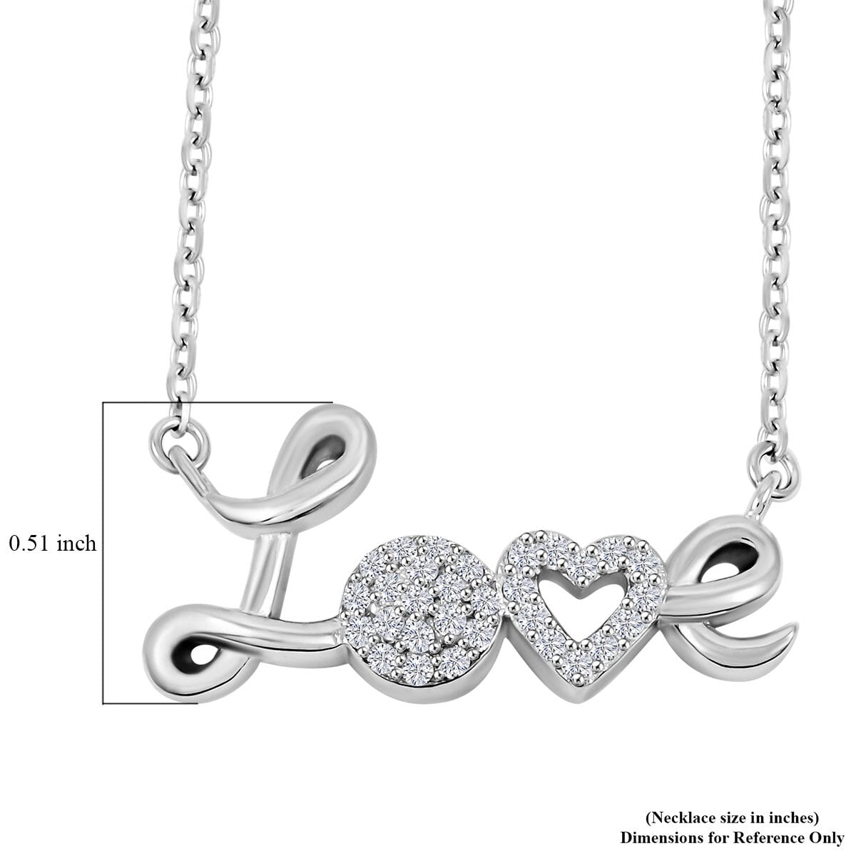 Elanza Simulated Diamond (0.63 Ct) Sterling Silver Necklace (Size 17.5 Adjustable) 0.63 ctw image number 5
