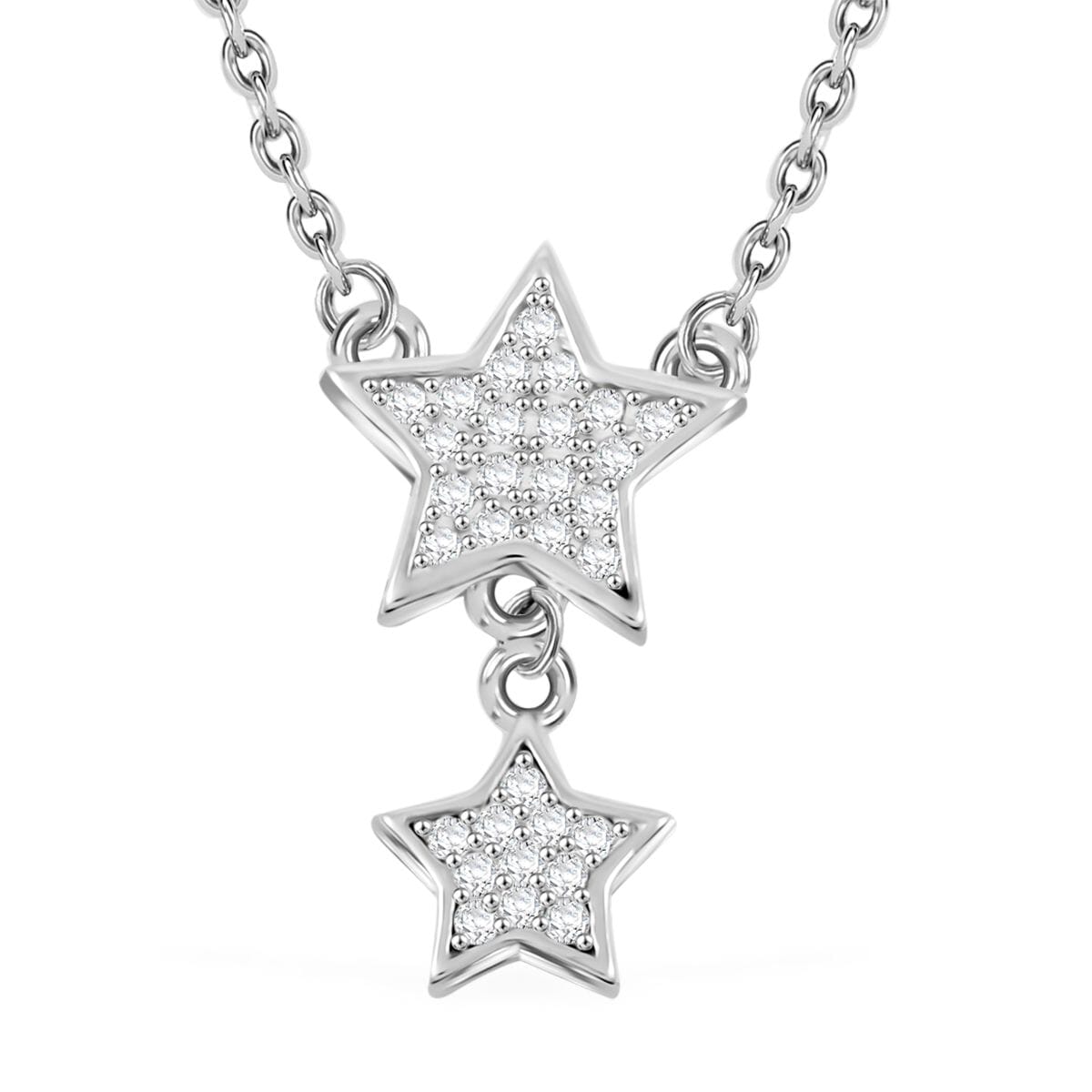 Elanza Simulated Diamond (0.65 Ct) Sterling Silver Necklace (Size 18 Adjustable) 0.65 ctw image number 0