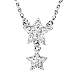 Elanza Simulated Diamond (0.65 Ct) Sterling Silver Necklace (Size 18 Adjustable) 0.65 ctw