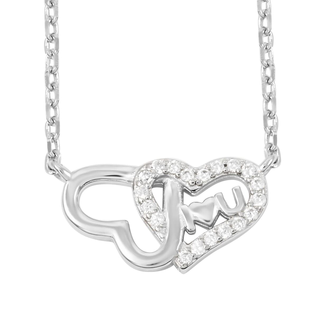 Elanza Simulated Diamond (0.38 Ct) Sterling Silver Necklace (Size 17 Adjustable) 0.38 ctw image number 0