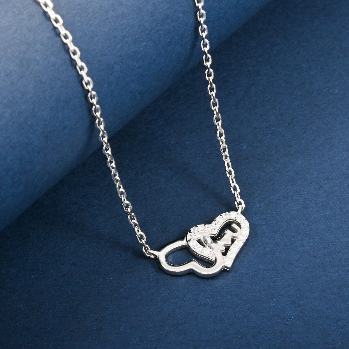 Elanza Simulated Diamond (0.38 Ct) Sterling Silver Necklace (Size 17 Adjustable) 0.38 ctw image number 1