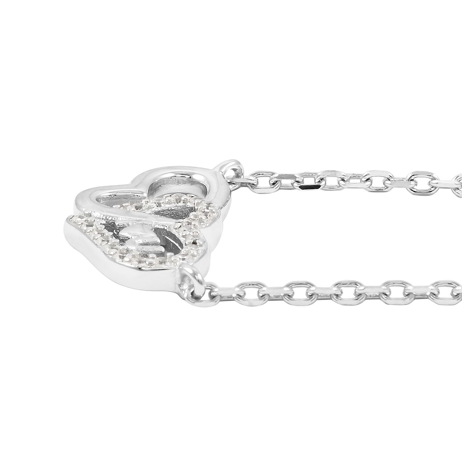 Elanza Simulated Diamond (0.38 Ct) Sterling Silver Necklace (Size 17 Adjustable) 0.38 ctw