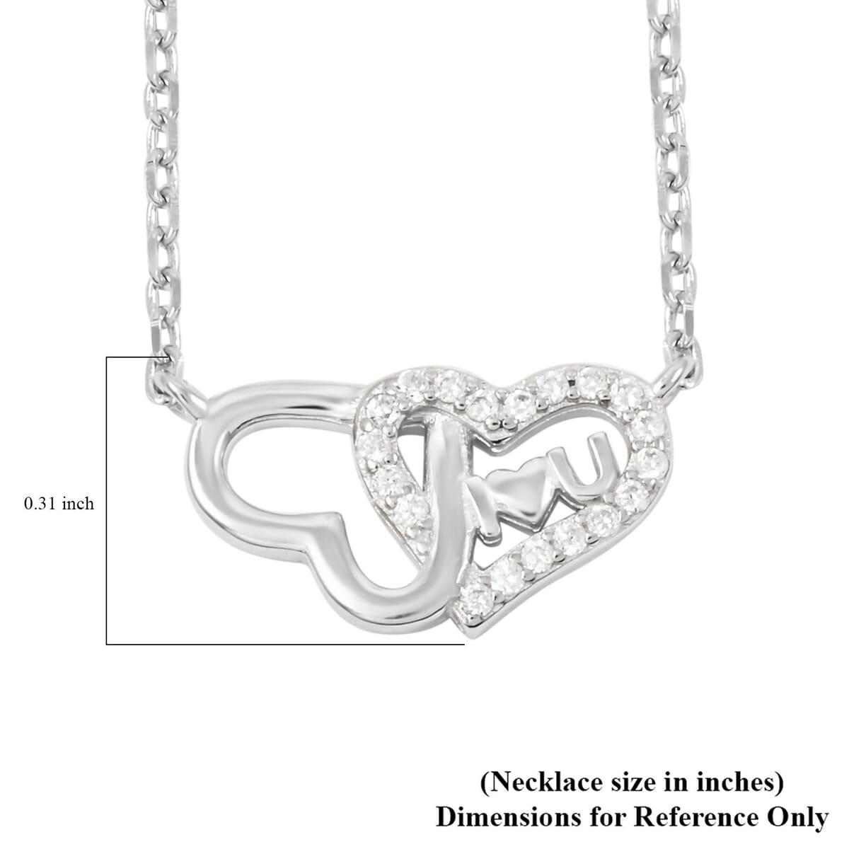 Elanza Simulated Diamond (0.38 Ct) Sterling Silver Necklace (Size 17 Adjustable) 0.38 ctw image number 5