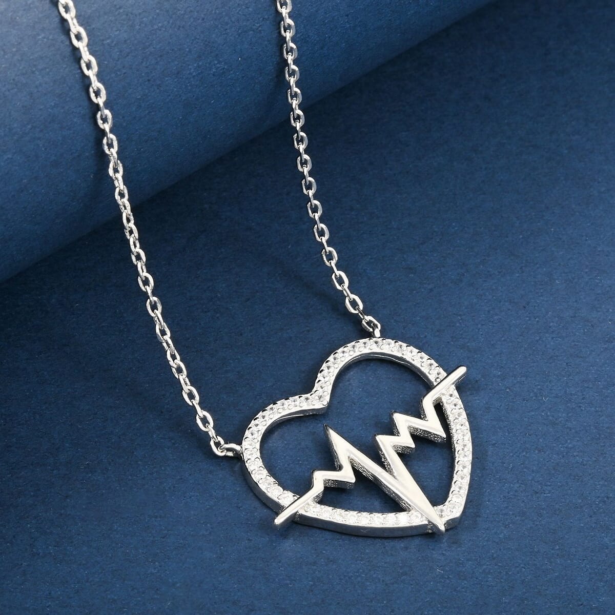 Elanza Simulated Diamond (1.13 Ct) Sterling Silver Necklace (Size 17.5 Adjustable) 1.13 ctw image number 1
