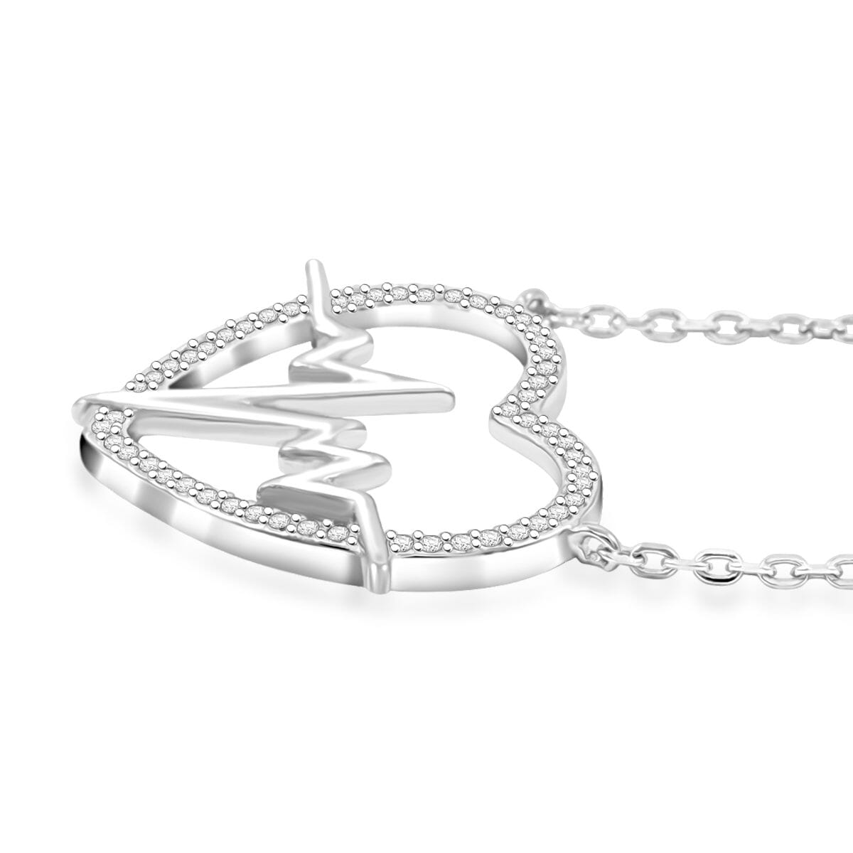 Elanza Simulated Diamond (1.13 Ct) Sterling Silver Necklace (Size 17.5 Adjustable) 1.13 ctw image number 3