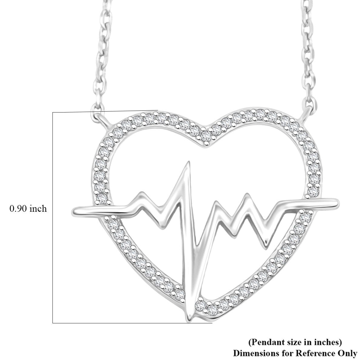 Elanza Simulated Diamond (1.13 Ct) Sterling Silver Necklace (Size 17.5 Adjustable) 1.13 ctw image number 5