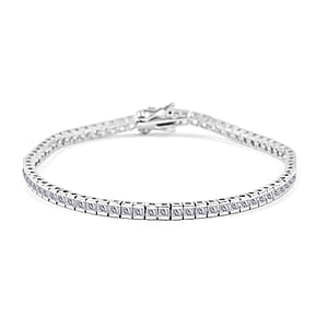 Elanza Simulated Diamond (8.64 Ct) Sterling Silver Bracelet (Size 7.25 In) 8.64 ctw