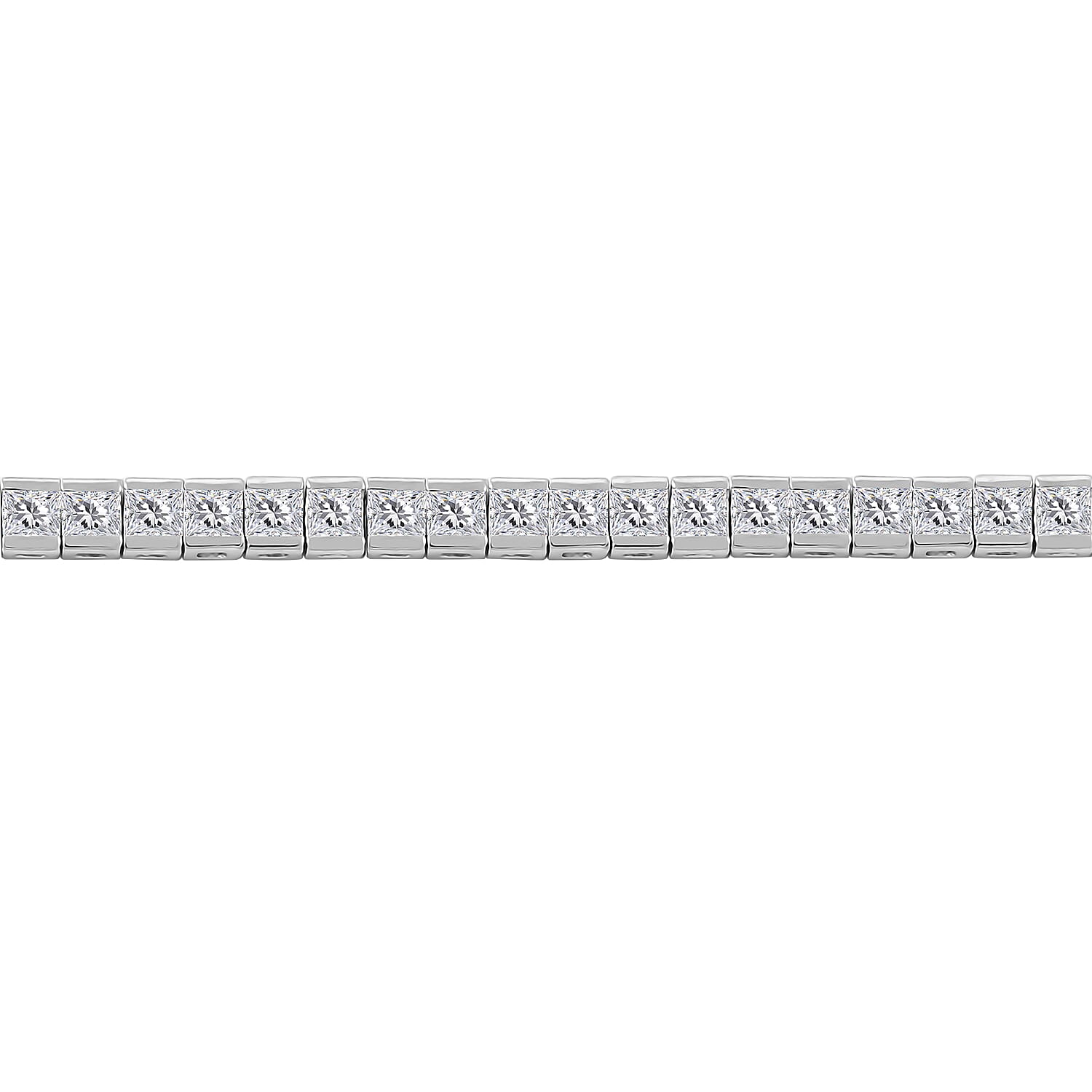 Elanza Simulated Diamond (8.64 Ct) Sterling Silver Bracelet (Size 7.25 In) 8.64 ctw