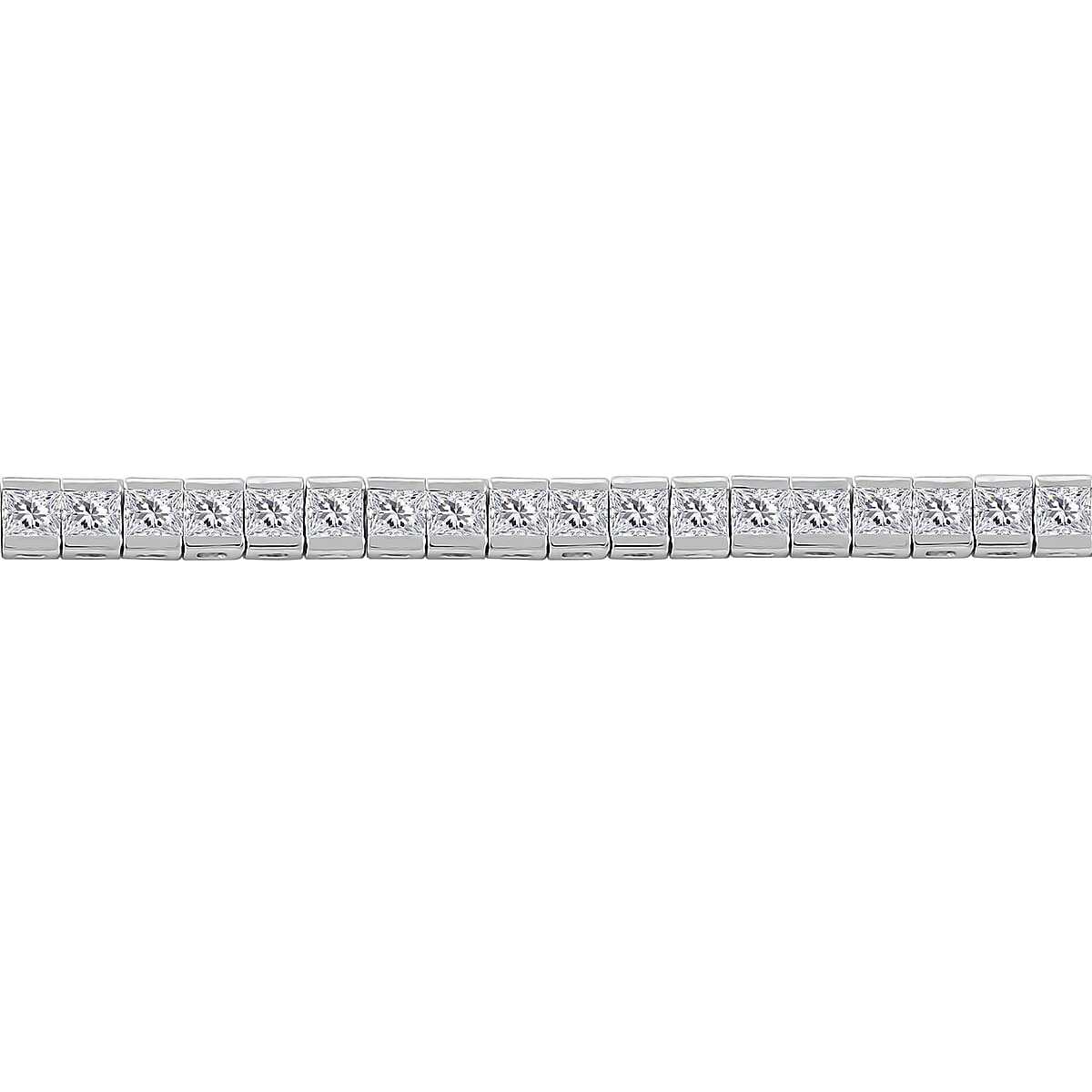 Elanza Simulated Diamond (8.64 Ct) Sterling Silver Bracelet (Size 7.25 In) 8.64 ctw image number 1
