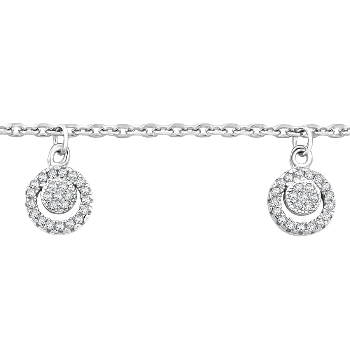 Elanza Simulated Diamond (1.44 Ct) Sterling Silver Bracelet (Size 7 Adjustable) 1.44 ctw image number 1