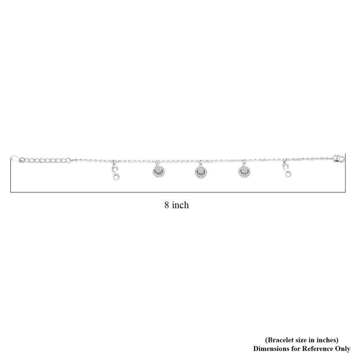 Elanza Simulated Diamond (1.44 Ct) Sterling Silver Bracelet (Size 7 Adjustable) 1.44 ctw image number 3
