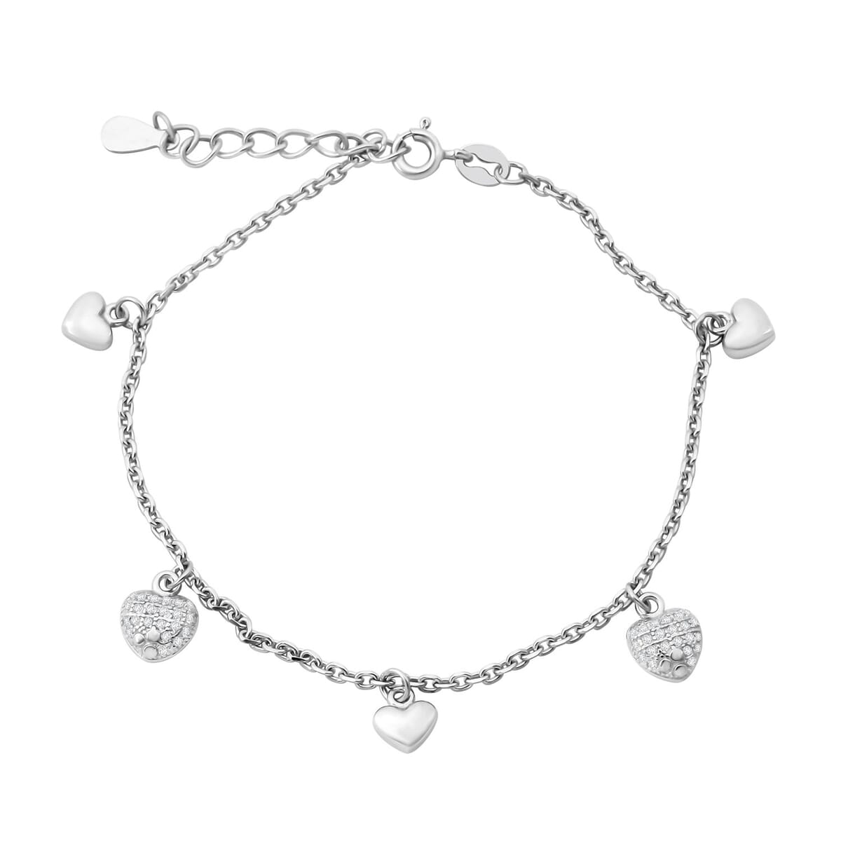 Elanza Simulated Diamond (1.08 Ct) Sterling Silver Bracelet (Size 7 Adjustable) 1.08 ctw image number 0