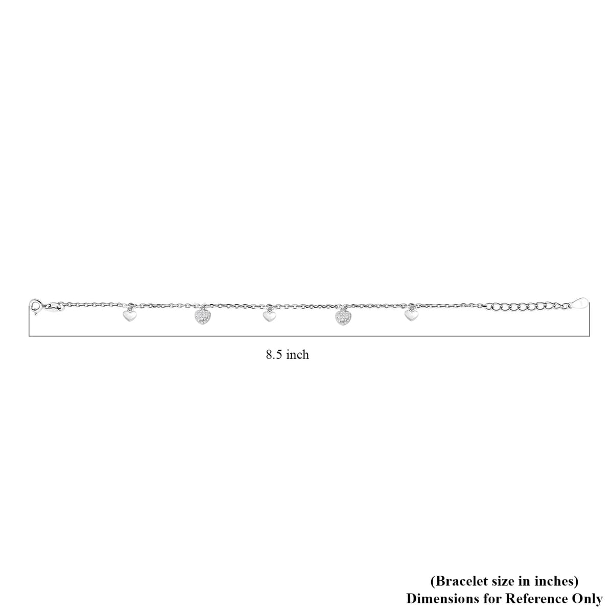 Elanza Simulated Diamond (1.08 Ct) Sterling Silver Bracelet (Size 7 Adjustable) 1.08 ctw image number 3