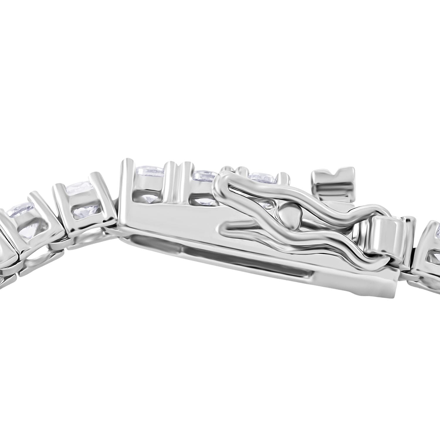 Elanza Simulated Diamond (6.93 Ct) Sterling Silver Bracelet (Size 7.25 In) 6.93 ctw