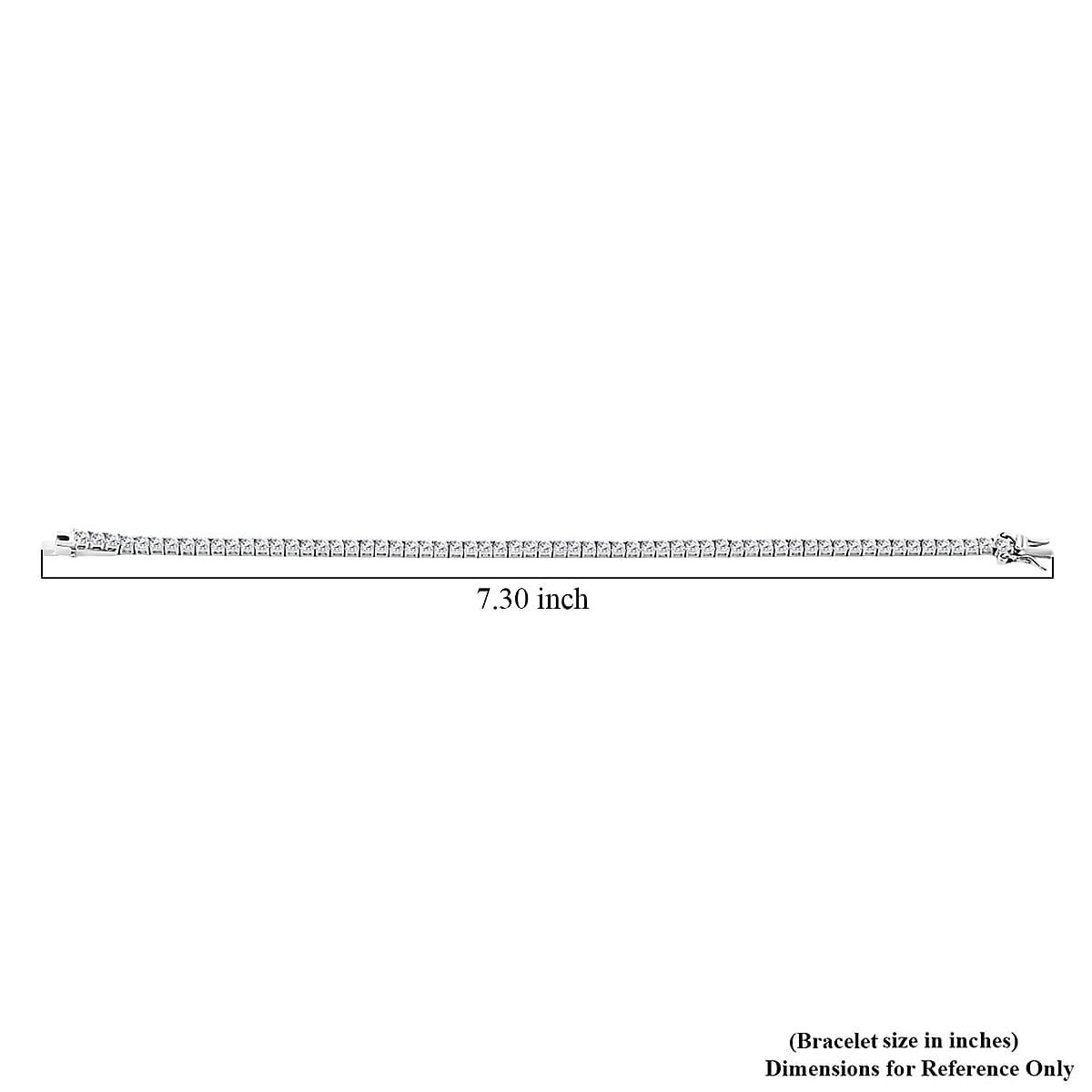 Elanza Simulated Diamond (6.93 Ct) Sterling Silver Bracelet (Size 7.25 In) 6.93 ctw image number 2