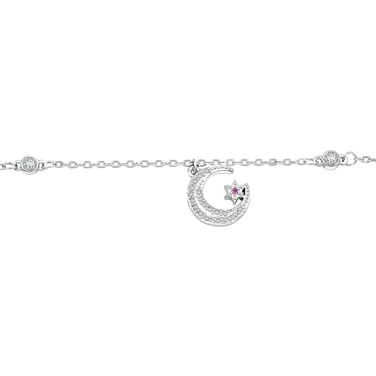 Elanza Simulated Diamond (0.62 Ct) Sterling Silver Bracelet (Size 6.75 Adjustable) 0.62 ctw