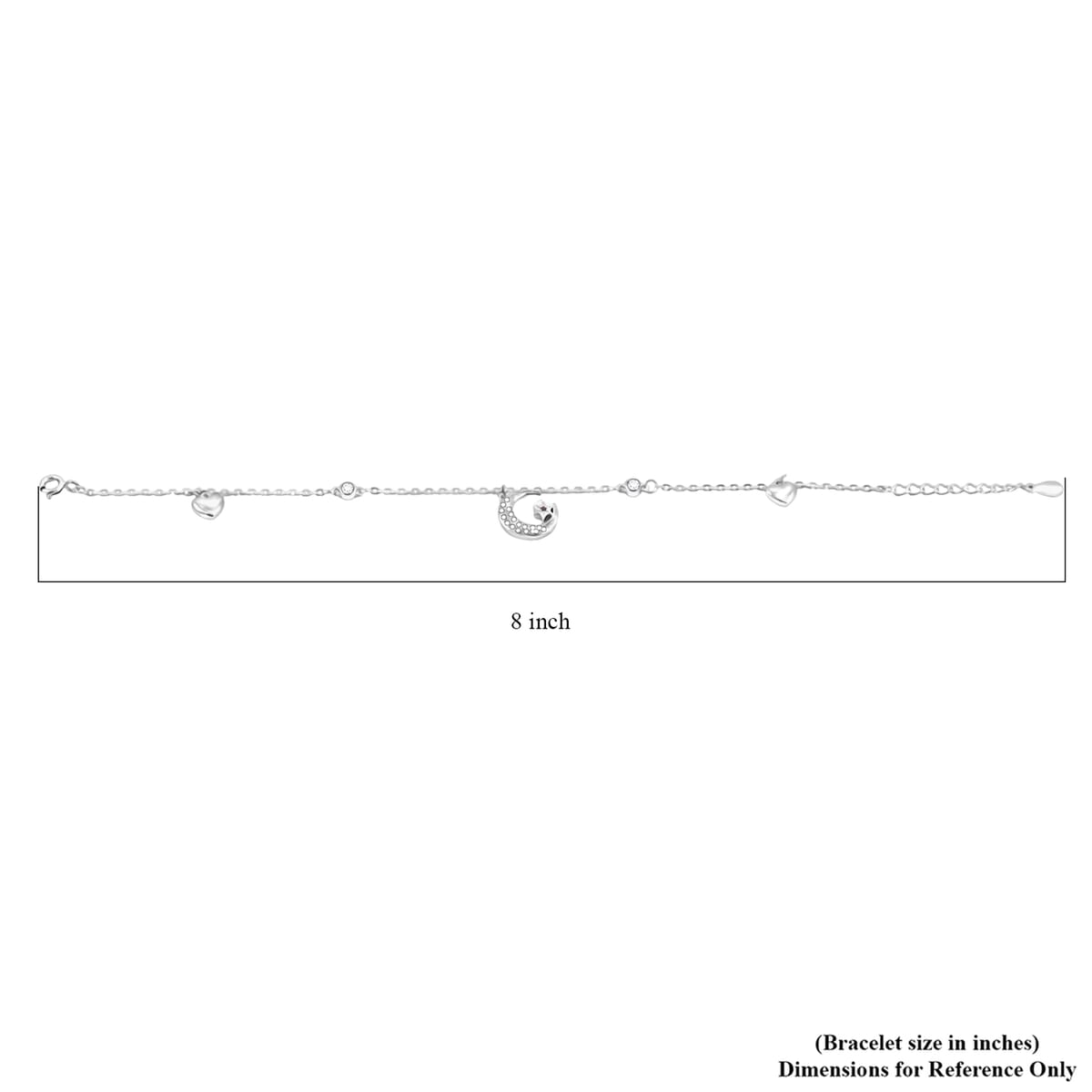 Elanza Simulated Diamond (0.62 Ct) Sterling Silver Bracelet (Size 6.75 Adjustable) 0.62 ctw image number 3