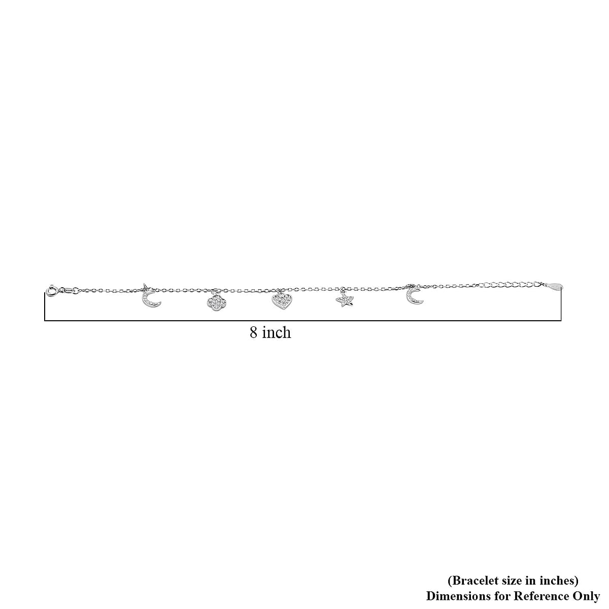 Elanza Simulated Diamond (1.00 Ct) Sterling Silver Bracelet (Size 7 Adjustable) 1.00 ctw image number 4