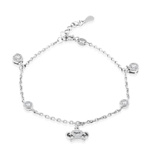Elanza Simulated Diamond (1.06 Ct) Sterling Silver Bracelet (Size 7 Adjustable) 1.06 ctw