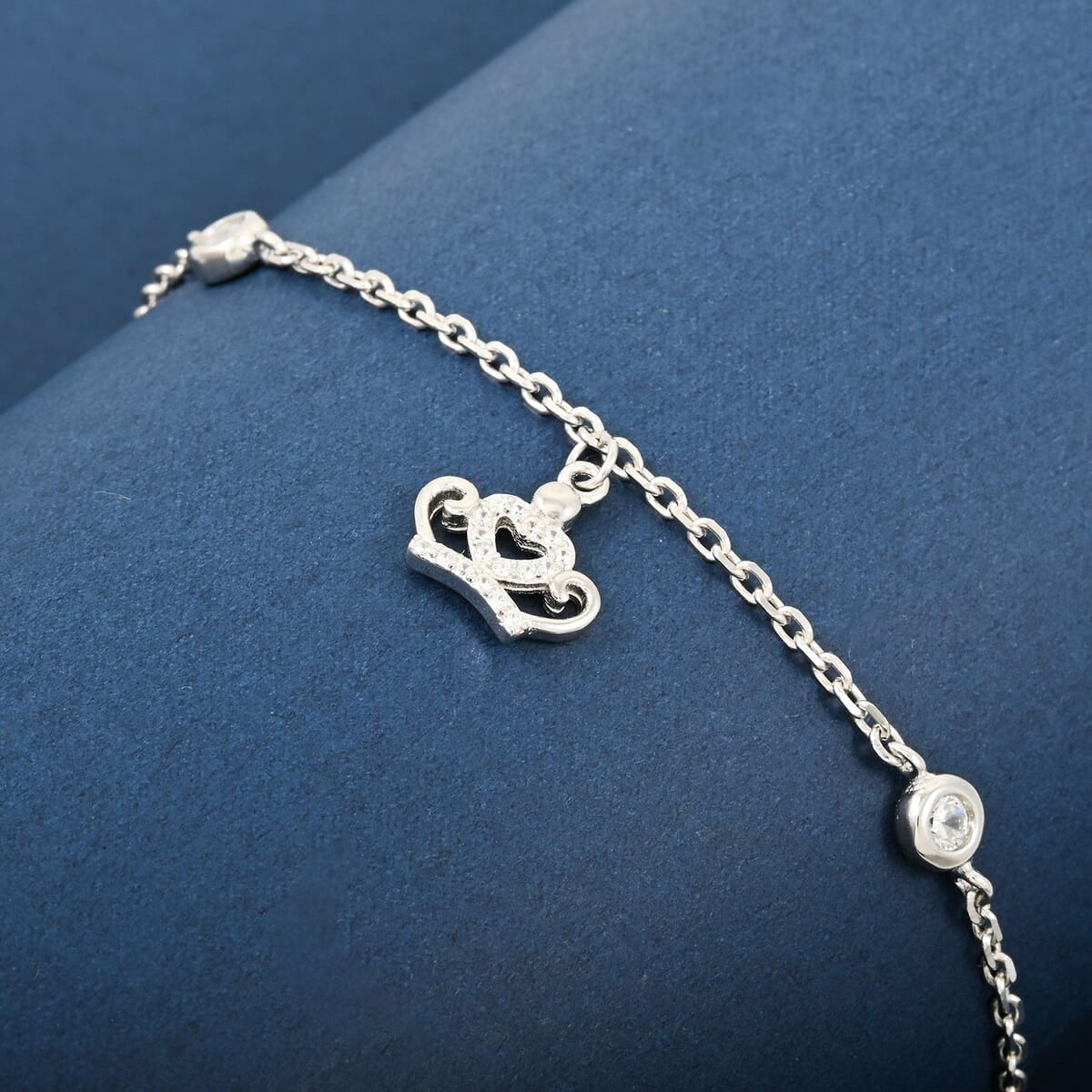 Elanza Simulated Diamond (1.06 Ct) Sterling Silver Bracelet (Size 7 Adjustable) 1.06 ctw image number 1