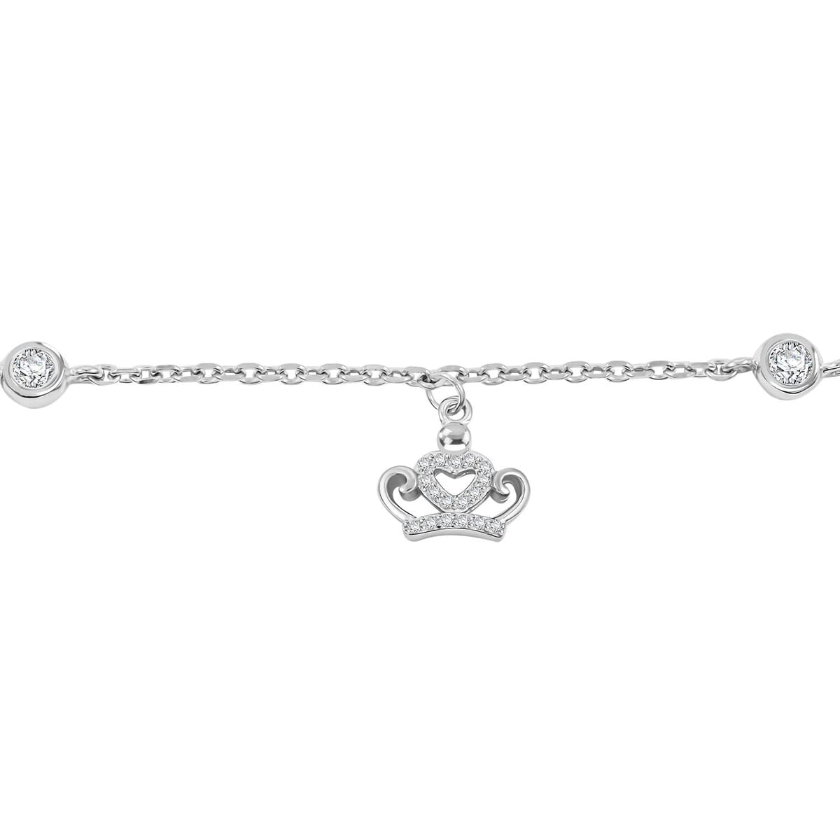 Elanza Simulated Diamond (1.06 Ct) Sterling Silver Bracelet (Size 7 Adjustable) 1.06 ctw image number 2