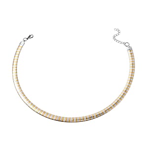 Omega Necklace 16-18 Inches in ION Plated Yellow Gold and Stainless Steel 19.40 Grams