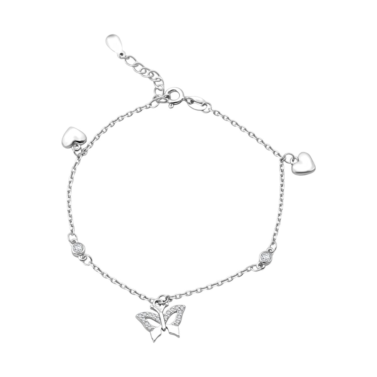 Elanza Simulated Diamond (0.60 Ct) Sterling Silver Bracelet (Size 7 Adjustable) 0.60 ctw image number 0