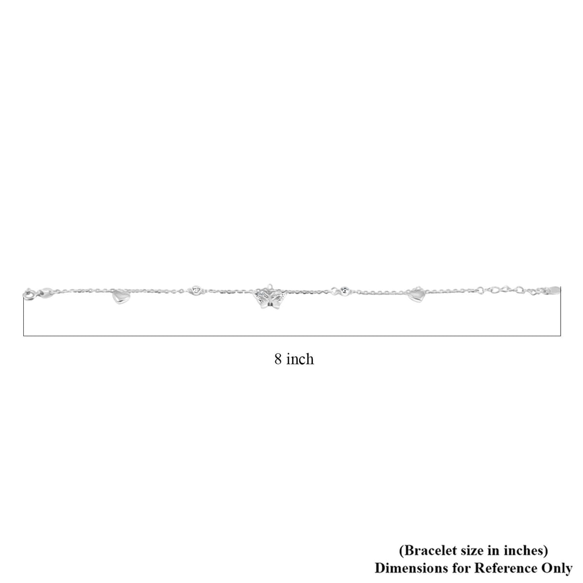 Elanza Simulated Diamond (0.60 Ct) Sterling Silver Bracelet (Size 7 Adjustable) 0.60 ctw image number 4