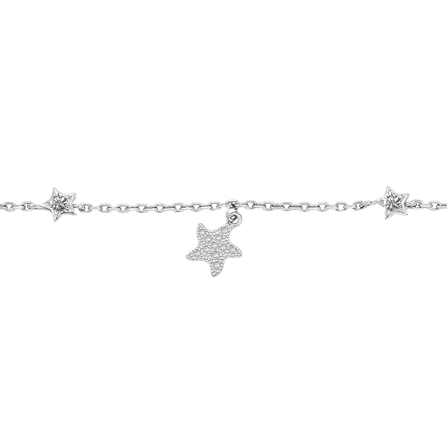 Elanza Simulated Diamond (1.19 Ct) Sterling Silver Bracelet (Size 7 Adjustable) 1.19 ctw