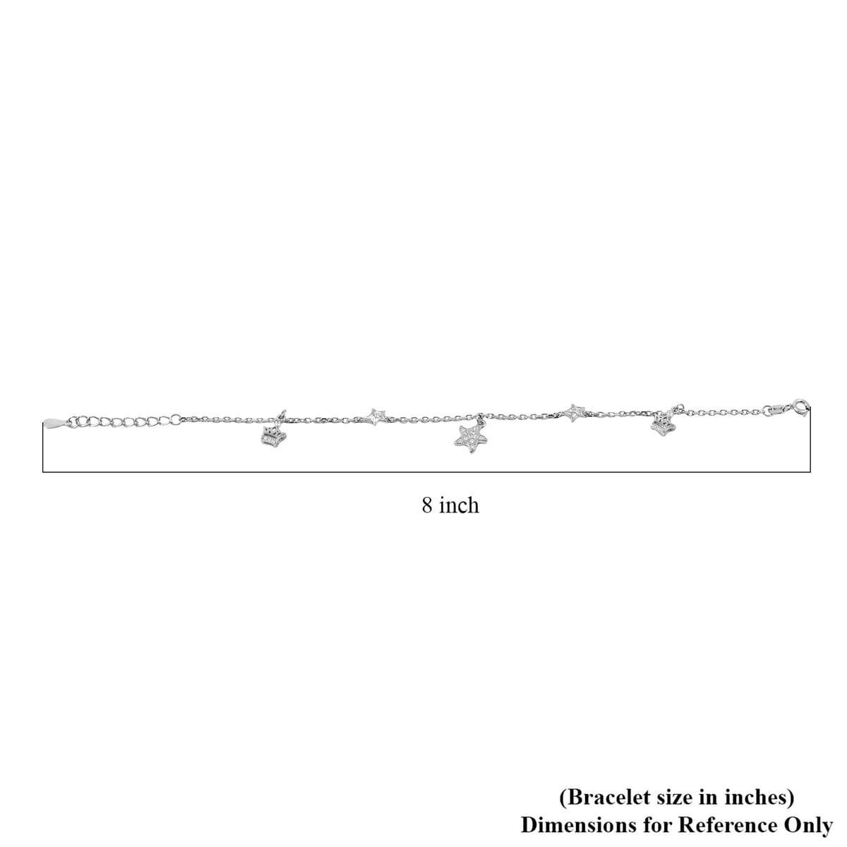 Elanza Simulated Diamond (1.19 Ct) Sterling Silver Bracelet (Size 7 Adjustable) 1.19 ctw image number 4