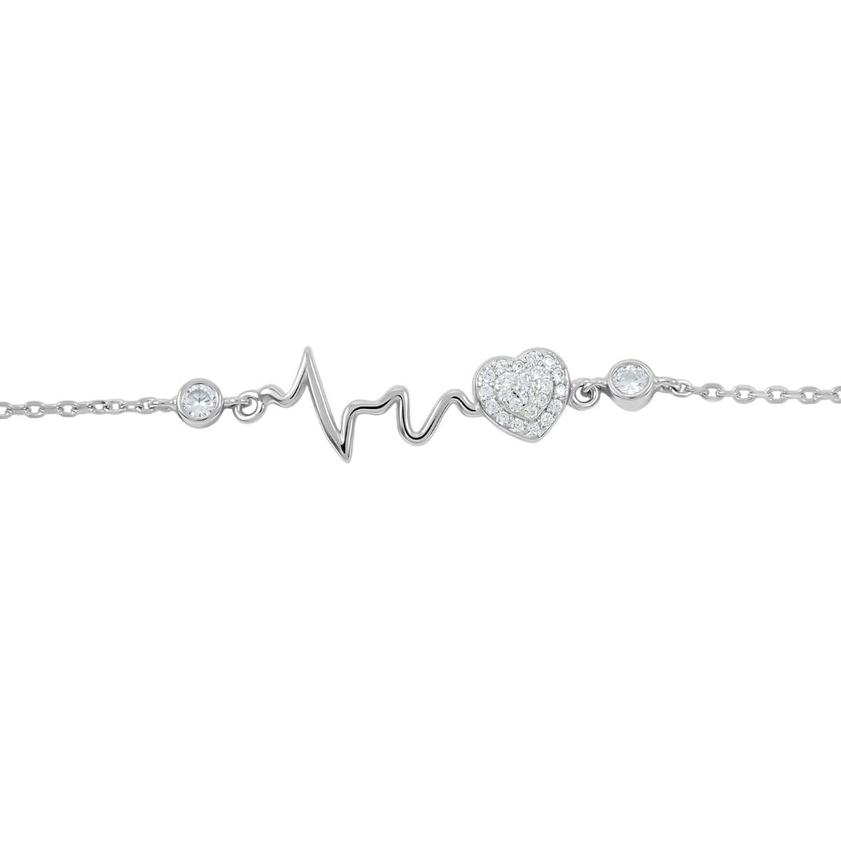 Elanza Simulated Diamond (0.66 Ct) Sterling Silver Bracelet (Size 6.5 Adjustable) 0.66 ctw image number 1