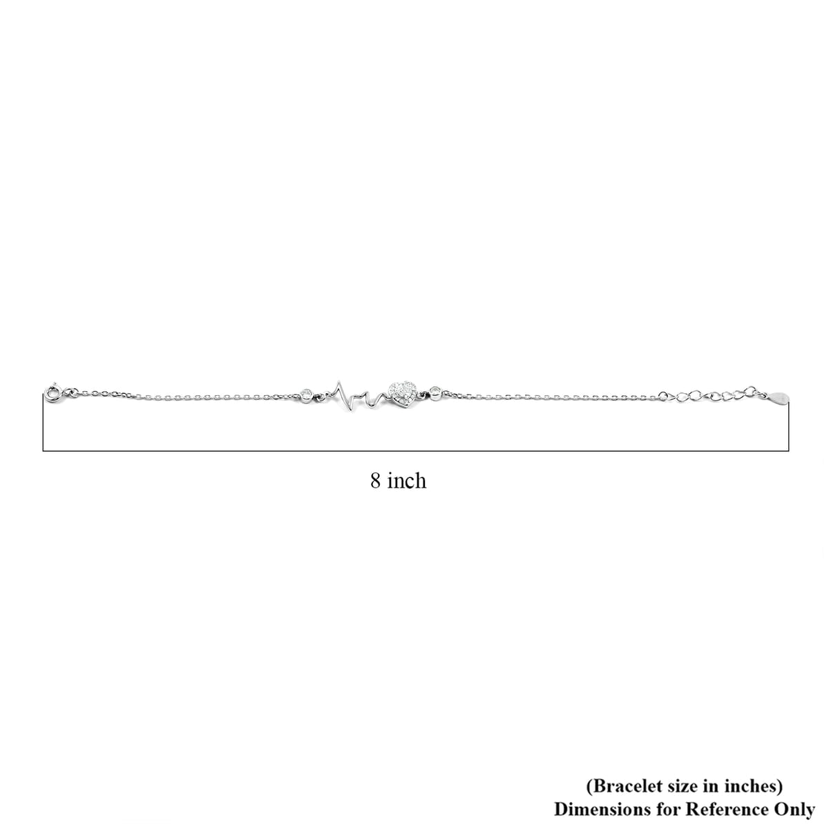 Elanza Simulated Diamond (0.66 Ct) Sterling Silver Bracelet (Size 6.5 Adjustable) 0.66 ctw image number 3