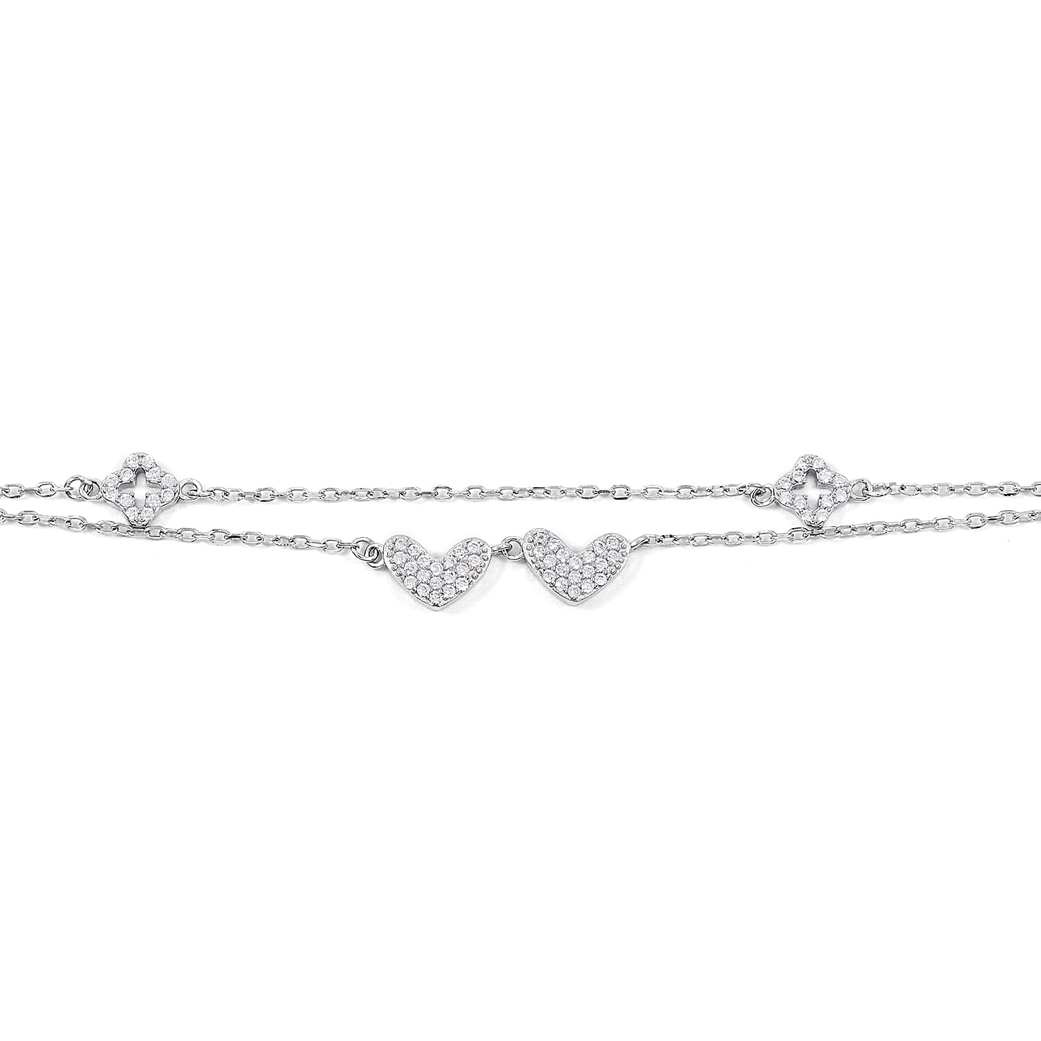 Elanza Simulated Diamond (1.28 Ct) Sterling Silver Bracelet (Size 6.75 Adjustable) 1.28 ctw