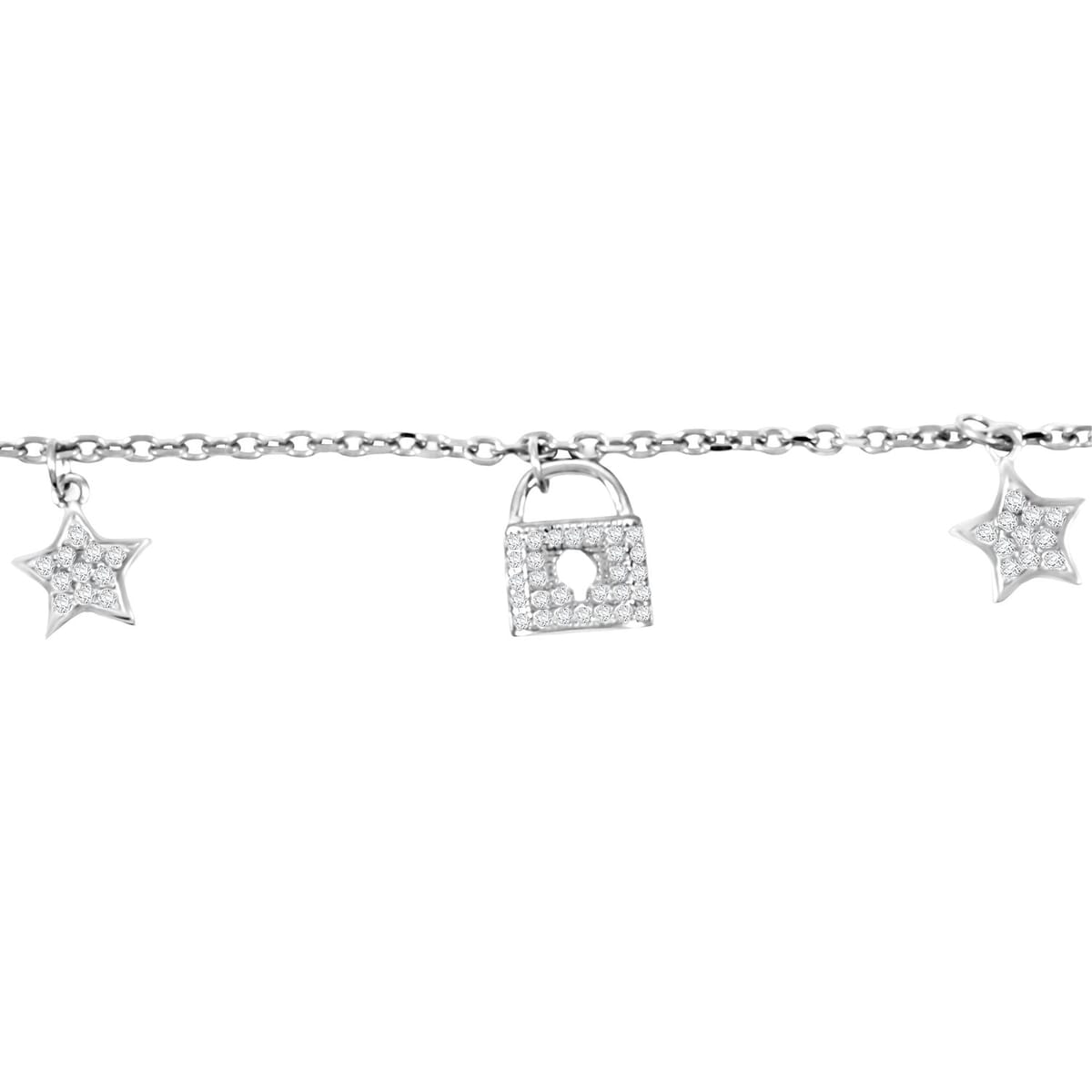 Elanza Simulated Diamond (0.74 Ct) Sterling Silver Bracelet (Size 7 Adjustable) 0.74 ctw image number 2