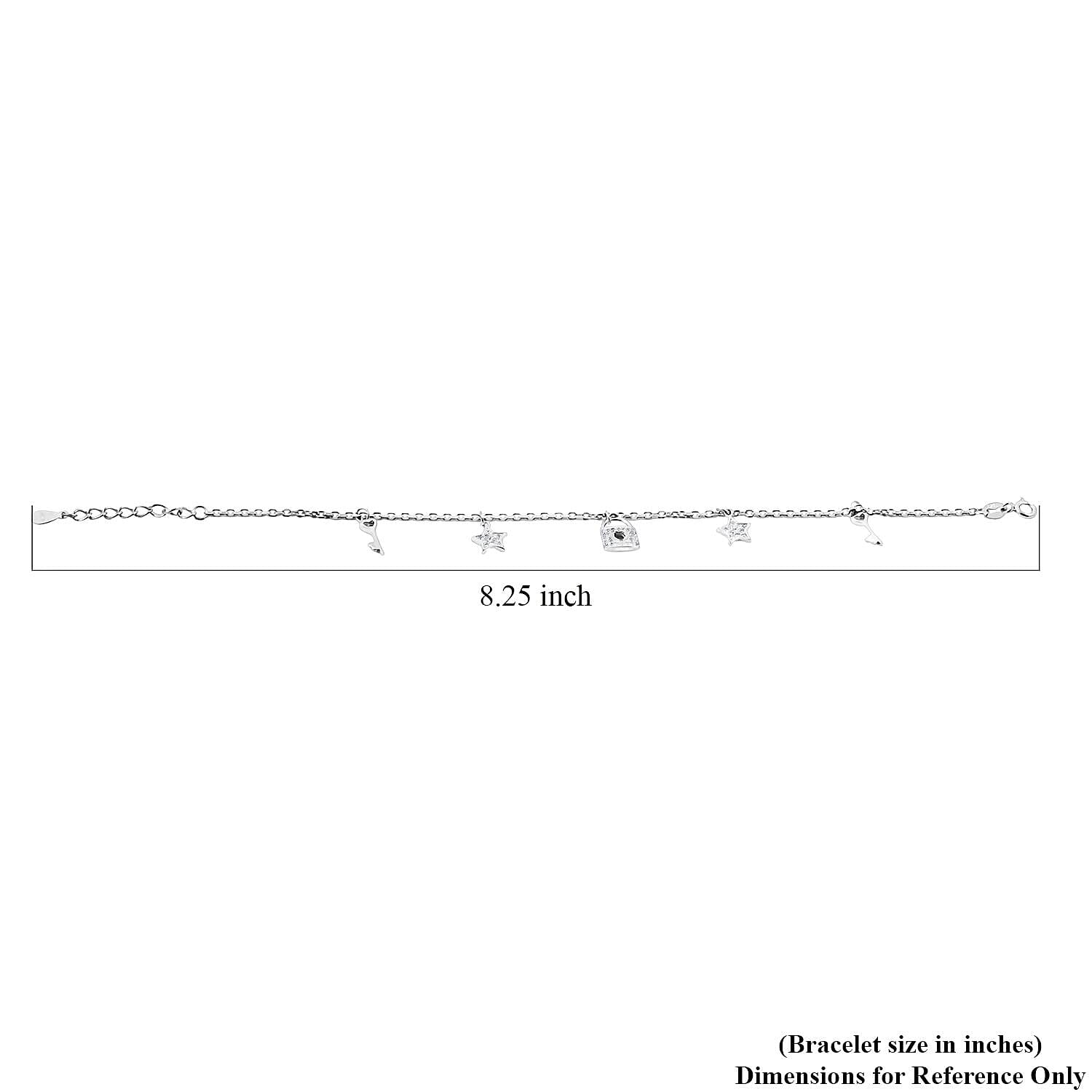 Elanza Simulated Diamond (0.74 Ct) Sterling Silver Bracelet (Size 7 Adjustable) 0.74 ctw