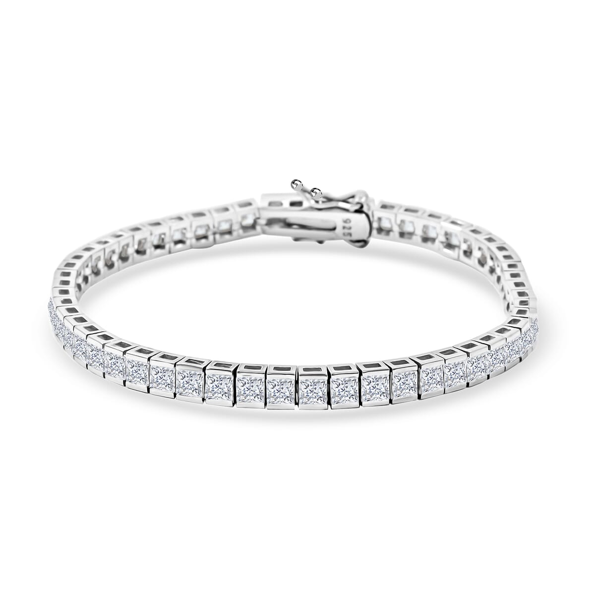 Elanza Simulated Diamond (26.50 Ct) Sterling Silver Bracelet (Size 7.00 In) 26.50 ctw image number 0