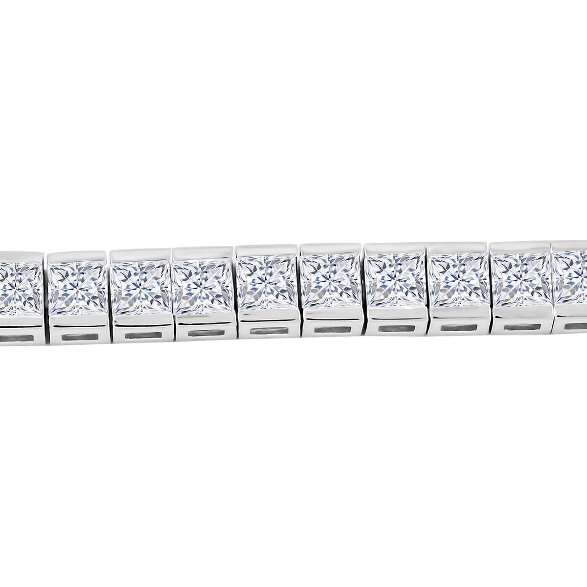 Elanza Simulated Diamond (26.50 Ct) Sterling Silver Bracelet (Size 7.00 In) 26.50 ctw image number 1