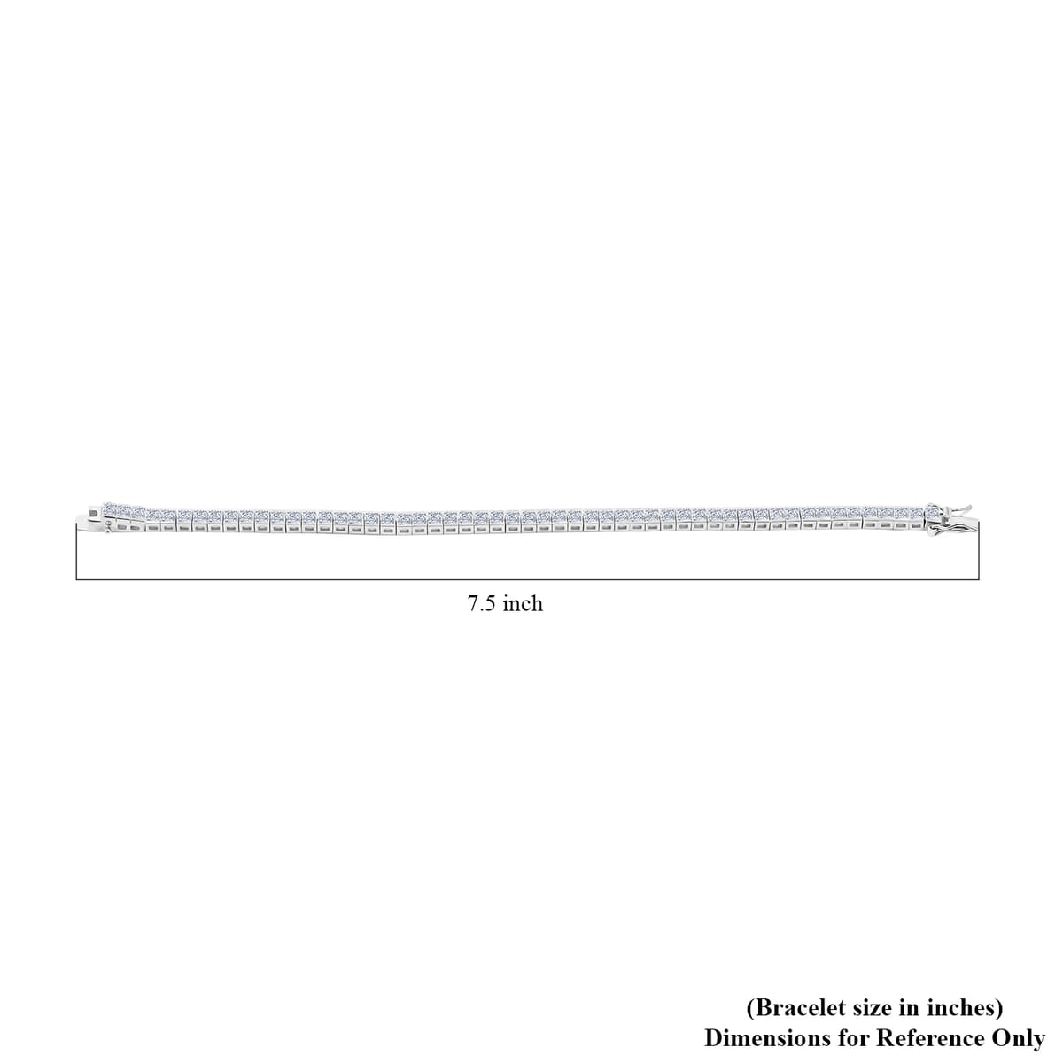 Elanza Simulated Diamond (26.50 Ct) Sterling Silver Bracelet (Size 7.00 In) 26.50 ctw image number 3