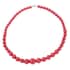 Coral Color Shell Pearl Beaded Necklace 20 Inches in Silvertone Magnetic Clasp image number 0