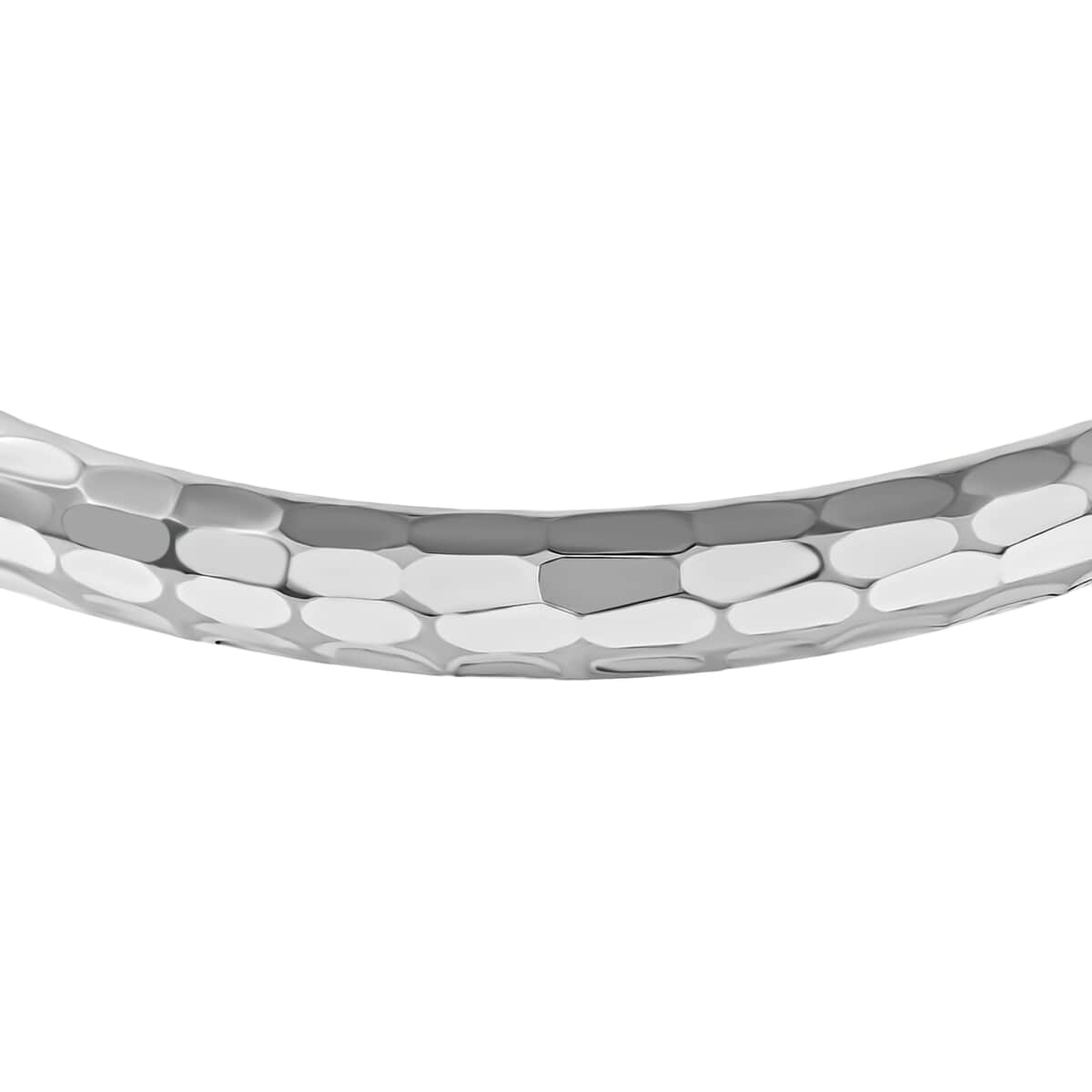 Bangle Bracelet in Sterling Silver, Textured Bangle, Silver Bracelet (8.00 In) 7.80 Grams image number 1